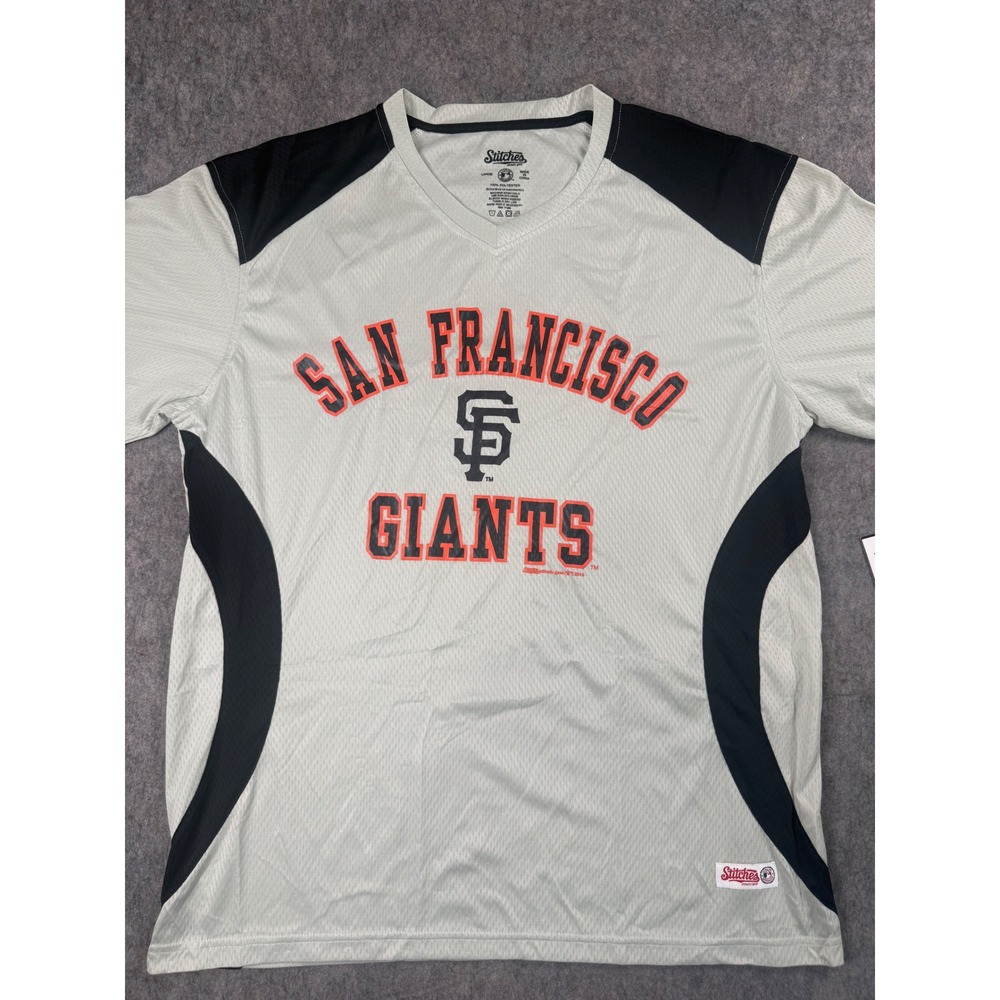 Stitches San Francisco Giants Jersey Men L Grey Polyester MLB Baseball Shirt NEW - Picture 2 of 12